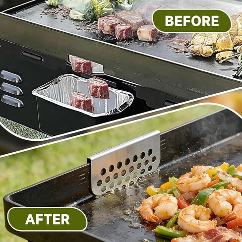 Griddle Accessories of Blackstone Grease Gate Blocker,Blocks Food from Falling into Rear Grease Trap,Enhanced Taller Guard and Redesigned Fit for More Griddles in Saudi Arabia