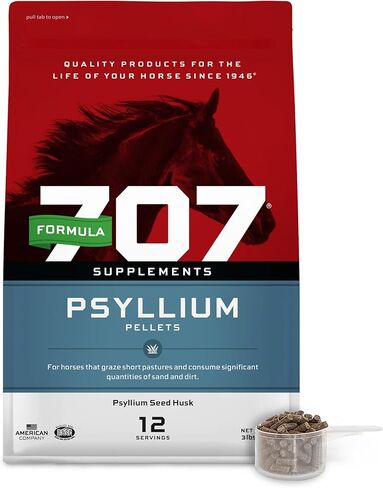 مكمل غذائي لكريات سيلليوم فورمولا 707 للخيول (دلو سعة 12 رطل - كمية تكفي 48 يومًا) in Kuwait