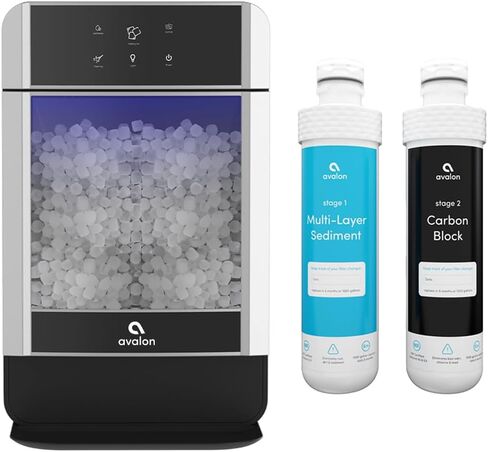 Avalon Nugget Ice Maker Chewable Ice 38 lbs Per Day, One Click Operation, Large Ice Storage, Connects to Water Line, Includes Set of Filters in Kuwait