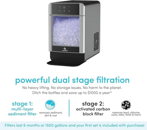 Avalon Nugget Ice Maker Chewable Ice 38 lbs Per Day, One Click Operation, Large Ice Storage, Connects to Water Line, Includes Set of Filters in Kuwait