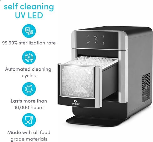 Avalon Nugget Ice Maker Chewable Ice 38 lbs Per Day, One Click Operation, Large Ice Storage, Connects to Water Line, Includes Set of Filters in Kuwait