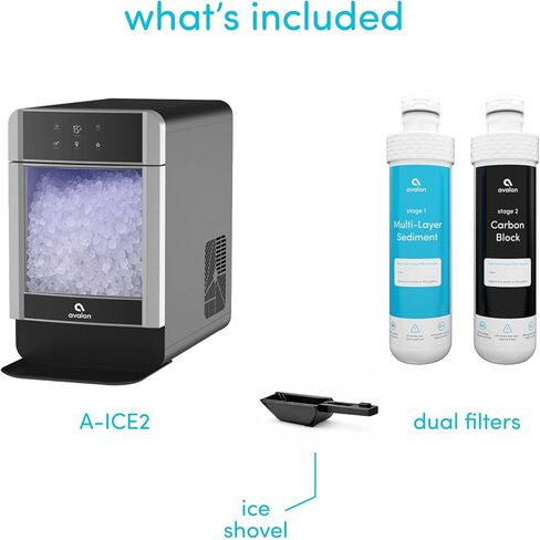 Avalon Nugget Ice Maker Chewable Ice 38 lbs Per Day, One Click Operation, Large Ice Storage, Connects to Water Line, Includes Set of Filters in Kuwait