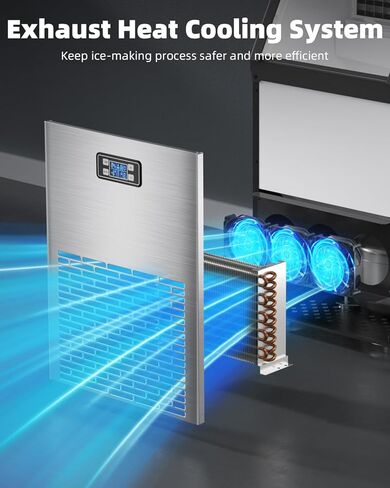 COWSAR Commercial Ice Maker Machine 100Lbs/24H, Stainless Steel Undercounter Ice Maker with 33Lbs Storage Capacity, Self-Cleaning Freestanding Ice Machine for Home, Bar, Restaurant, Office, Outdoor in Kuwait