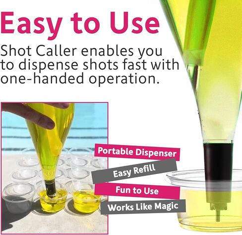Shot Caller Jellinator Jello Shot Maker - Ultimate No-Mess Dispenser with Patented Spring Tip | Fast Alcohol & Jello Shot Filler, Portable Liquor Pourer, Perfect for Parties & Halloween in Saudi Arabia