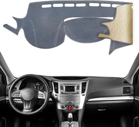 غطاء لوحة أجهزة القياس KEYOOG مناسب لـ 2014-2010 Su-baru Legacy Outback (لرمز الجسم B14)، سجادة لوحة أجهزة القياس المضادة للوهج، وسادة مضادة للانزلاق وواقي من الشمس (رمادي) in Saudi Arabia