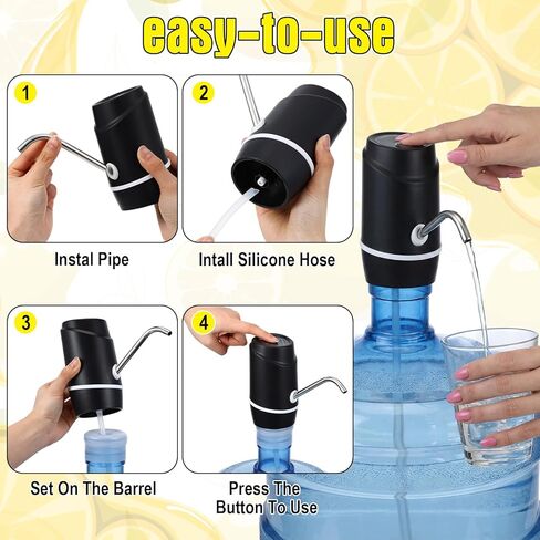 Maxdot 4 Pieces Lemonade Stand Supplies, 5 Gallon Electric Water Dispenser with Straw Brush, Straw Puncher for Plastic Lids, Lemonade Cups, Stainless Steel Muddler for Fresh Squeezed Drinks in Saudi Arabia