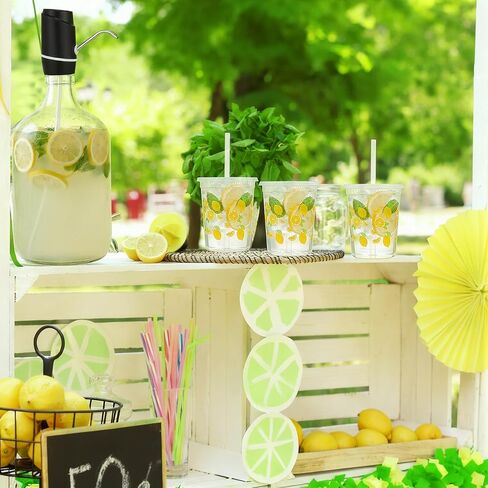 Maxdot 4 Pieces Lemonade Stand Supplies, 5 Gallon Electric Water Dispenser with Straw Brush, Straw Puncher for Plastic Lids, Lemonade Cups, Stainless Steel Muddler for Fresh Squeezed Drinks in Saudi Arabia
