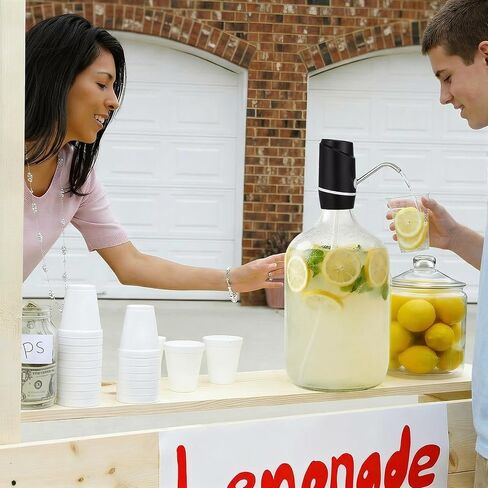 Maxdot 4 Pieces Lemonade Stand Supplies, 5 Gallon Electric Water Dispenser with Straw Brush, Straw Puncher for Plastic Lids, Lemonade Cups, Stainless Steel Muddler for Fresh Squeezed Drinks in Saudi Arabia