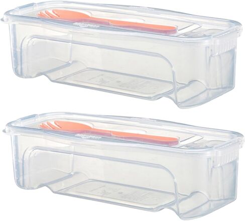 قطعتان من طباخ المعكرونة في الميكروويف القابل للتكديس مع غطاء مصفاة وشوكة، خالية من مادة BPA، طباخ المعكرونة في الميكروويف، صانعة المعكرونة سريعة وسهلة للمنزل والمكتب والمنزل الصغير لإعداد الوجبات in Kuwait