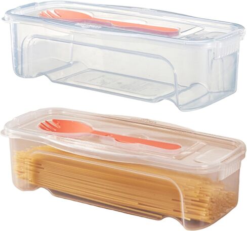 قطعتان من طباخ المعكرونة في الميكروويف القابل للتكديس مع غطاء مصفاة وشوكة، خالية من مادة BPA، طباخ المعكرونة في الميكروويف، صانعة المعكرونة سريعة وسهلة للمنزل والمكتب والمنزل الصغير لإعداد الوجبات in Kuwait