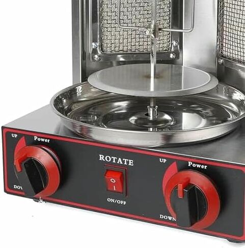 ماكينة شواء الشاورما التجارية، مشواة عمودية تعمل بالغاز لجيروسكوب دونر كباب، فرن شواء من الفولاذ المقاوم للصدأ لشاحنات الطعام في المطاعم in Kuwait