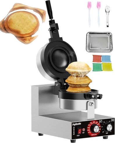 Ufo Burger Maker Machine, 110V Electric Ufo Sandwich Maker w/Adjustable Temperature and Timer, Stainless Steel Ice Cream Burger Maker for Dining Room, Kitchen, Restaurant, Burger Sealer in Saudi Arabia