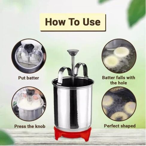 صانعة ميدو فادا من الفولاذ المقاوم للصدأ - فاداس وكعك مقرمشة بشكل مثالي - آلة سهلة الاستخدام لصنع ميدو فاداس والدونات محلية الصنع (الفولاذ المقاوم للصدأ) in Kuwait