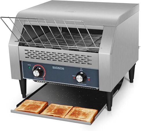 محمصة الخبز التجارية 300 شريحة / ساعة محمصة النقل الصناعية 1900 وات محمصة مطعم من الفولاذ المقاوم للصدأ للكرواسان والخبز المحمص والكعك والخبز والخبز in Kuwait