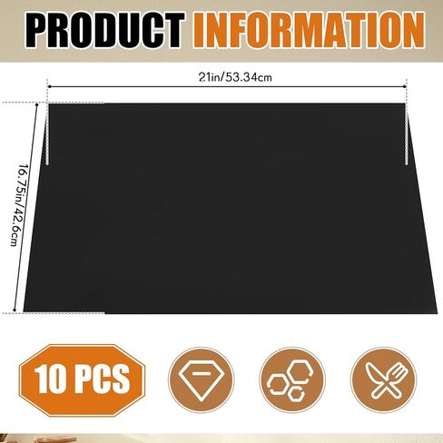 10 Pack PTFE Release Sheets Compatible with 297 Series 21 x 16.75 Inch Non Stick Toaster Release Sheets PTFE Liner, for Bread, Buns in Kuwait