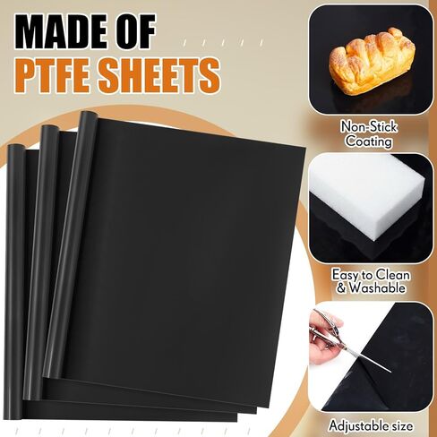 10 Pack PTFE Release Sheets Compatible with 297 Series 21 x 16.75 Inch Non Stick Toaster Release Sheets PTFE Liner, for Bread, Buns in Kuwait