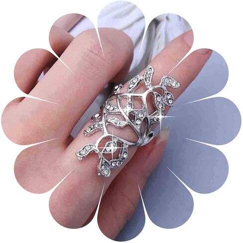 Vintage Crystal Leaf Ring Gold Cz Leaf Wrap Ring Rhinestone Leaf Finger Rings Sparkly Olive Branch Ring Jewelry for Women in Kuwait