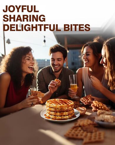 WantJoin Commercial Waffle Maker – Double-Head 360° Heating Waffle Irons, 122°F–482°F, Easy Operation, Non-Stick Plates & Stainless Steel Body, Ideal for Dessert Shops, Catering, 2500W in Saudi Arabia