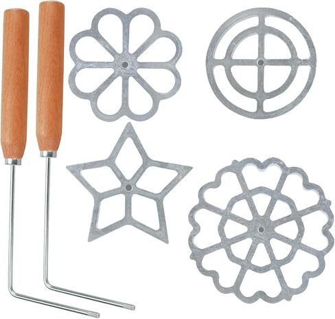 6 عبوات من مكاوي روزيت، قالب بونويلوس مع مقبض، قوالب وافل من الألومنيوم قابلة للفصل، صانعة روزيت، قالب أداة كعكة للمطبخ، الخبز، الطبخ in Kuwait