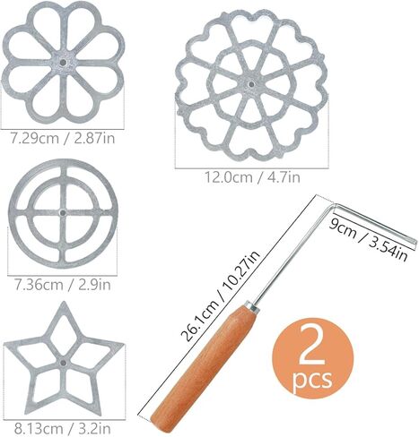 6 عبوات من مكاوي روزيت، قالب بونويلوس مع مقبض، قوالب وافل من الألومنيوم قابلة للفصل، صانعة روزيت، قالب أداة كعكة للمطبخ، الخبز، الطبخ in Kuwait