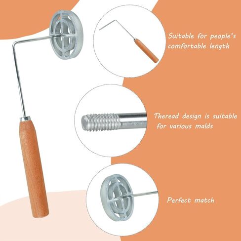 6 عبوات من مكاوي روزيت، قالب بونويلوس مع مقبض، قوالب وافل من الألومنيوم قابلة للفصل، صانعة روزيت، قالب أداة كعكة للمطبخ، الخبز، الطبخ in Kuwait