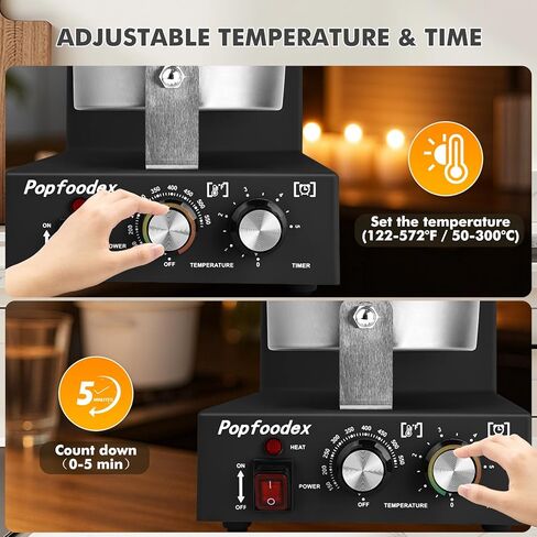 Commercial Waffle Cone Maker - 1200W Commercial Ice Cream Cone Maker w/ 8’’ Non-stick pan and 122–572°F Adjustable Temp, Waffle Cone Maker Machine w/Shaper Roller and Timer, for Restaurants in Saudi Arabia