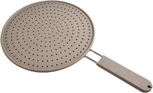 Silicone Splatter Guard for Frying Pan, 28cm Heat Resistant Mesh Screen with Handle Cover, Stainless Steel Oil Stopper for Cooking, Baking, and Steaming, Grey in Saudi Arabia
