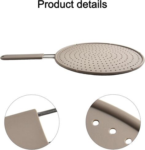 Silicone Splatter Guard for Frying Pan, 28cm Heat Resistant Mesh Screen with Handle Cover, Stainless Steel Oil Stopper for Cooking, Baking, and Steaming, Grey in Saudi Arabia