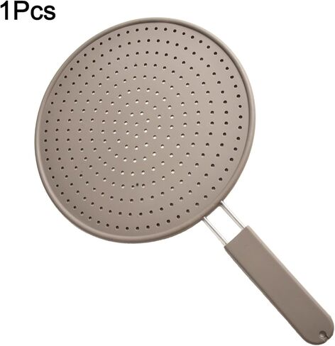 Silicone Splatter Guard for Frying Pan, 28cm Heat Resistant Mesh Screen with Handle Cover, Stainless Steel Oil Stopper for Cooking, Baking, and Steaming, Grey in Saudi Arabia