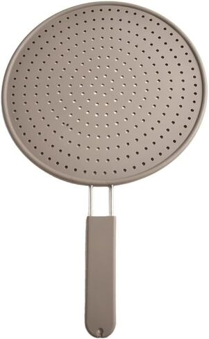 Silicone Splatter Guard for Frying Pan, 28cm Heat Resistant Mesh Screen with Handle Cover, Stainless Steel Oil Stopper for Cooking, Baking, and Steaming, Grey in Saudi Arabia