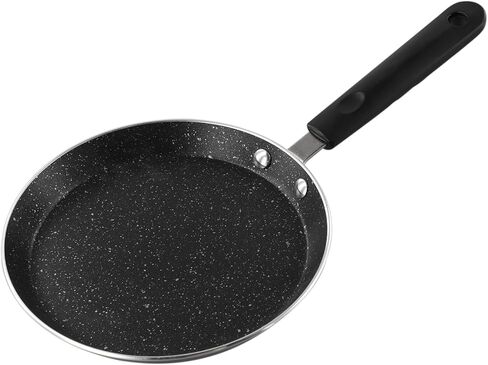 Non-Stick Crepe Pan 18cm, Metal Pancake Maker for Gas and Induction Cookers, Even Heat Distribution Frying Skillet for Pancakes Roti Dosa Omelette in Saudi Arabia