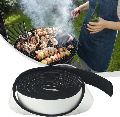 High Temperature BBQ Grill Gasket Seal Tape, Fire Resistant Fiber Sealing Strip for Smoker Oven Door Lid, Heat Resistant Adhesive Tape 2.5CM x 2.5M in Saudi Arabia