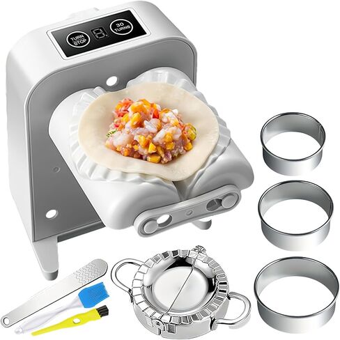 Automatic Dumpling Press Maker Machine, Christmas Birthday Gifts, Household Easy Quick Electric Dumpling Maker Press Machine with Empanada Maker Press,Dough Cutters,Spoon and Brush- For Home Kitchen in Kuwait