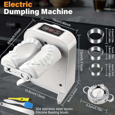 Automatic Dumpling Press Maker Machine, Christmas Birthday Gifts, Household Easy Quick Electric Dumpling Maker Press Machine with Empanada Maker Press,Dough Cutters,Spoon and Brush- For Home Kitchen in Kuwait