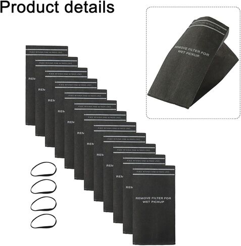 12-Pack Wet Dry for Vacuum Filter Bags for 2-2.5 Gallon S for hop Vacuums, Compatible with for 9-38737, Stinger, for Husky, Grey Cloth Dust Bags with Rubber Bands in Saudi Arabia