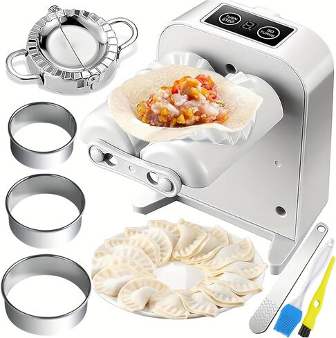 Automatic Dumpling Press Maker Machine, Household Easy Quick Electric Dumpling Maker Press Machine with Empanada Maker Press,Dough Cutters,Spoon and Brush- For Home Kitchen Christmas Birthday Gifts in Kuwait