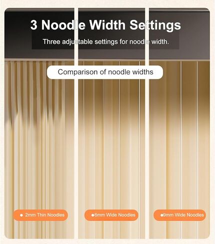 Enfmay Home Manual Dough Presser, Stainless Steel Noodle Maker Machine, Dumpling Wrapper Press with 6-Thickness Settings (0.6-4.8mm), 3 Noodle Widths (2mm/6mm/9mm), Noodle Cutter for Kitchen in Saudi Arabia