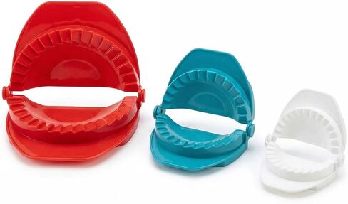 3 Piece Dough Press Set, Plastic Pastry Shaper with Crimped Crust Edges, Set of 3 Pies, Empanadas & Dumplings Press, Easy to Use, Durable Kitchen Tools - 4, 5 & 6 Inch (Red Green White) in Saudi Arabia