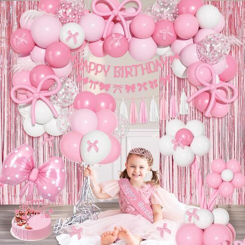 156Pcs Pink Balloon Garland Arch Kit, Hot Pink Metallic Rose Gold Chrome Confetti Balloons for Wedding Women Birthday Princess Theme Bridal Baby Shower Mother's Valentine's Day Party Decorations in Kuwait