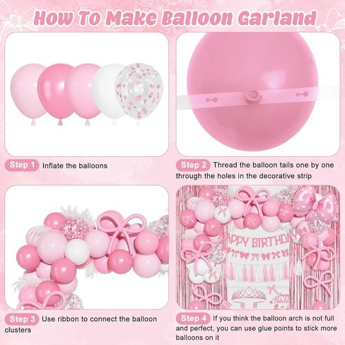 156Pcs Pink Balloon Garland Arch Kit, Hot Pink Metallic Rose Gold Chrome Confetti Balloons for Wedding Women Birthday Princess Theme Bridal Baby Shower Mother's Valentine's Day Party Decorations in Kuwait