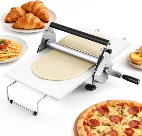 Folding Dough Sheeter Machine for Home 12" Manual Dough Sheeter Folding Dough Rolling Machine Compact Design with 0-20MM Thickness Adjustable, Stainless Steel in Saudi Arabia