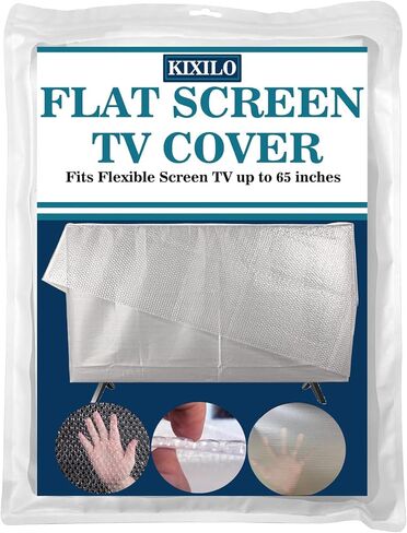 Bubble Flat Screen TV Cover Fits Up to 65''W x 36''H, Flat Screen TV Protection During House Moving, Storing, or Home Renovation in Kuwait