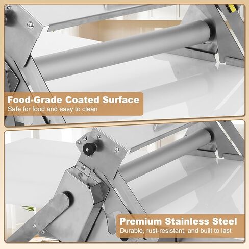 Folding Dough Sheeter 15.8", Manual Countertop Dough Sheeter, 0–25mm Adjustable Thickness, Food-Grade Stainless Steel Dough Roller Machine for Pizza Dough, Bread, Cookies, Pie Crust & Pastry Baking in Saudi Arabia