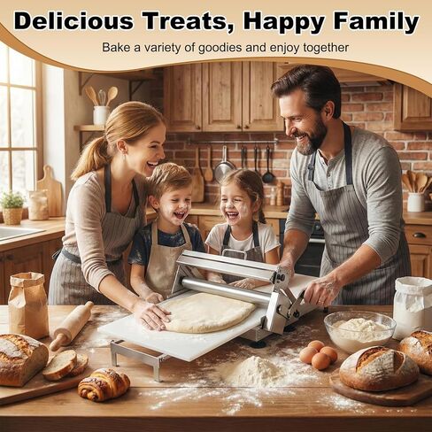Folding Dough Sheeter 15.8", Manual Countertop Dough Sheeter, 0–25mm Adjustable Thickness, Food-Grade Stainless Steel Dough Roller Machine for Pizza Dough, Bread, Cookies, Pie Crust & Pastry Baking in Saudi Arabia