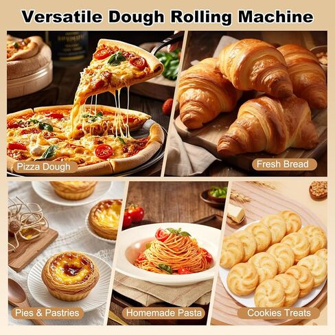 Folding Dough Sheeter 15.8", Manual Countertop Dough Sheeter, 0–25mm Adjustable Thickness, Food-Grade Stainless Steel Dough Roller Machine for Pizza Dough, Bread, Cookies, Pie Crust & Pastry Baking in Saudi Arabia