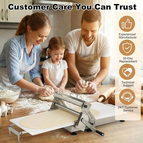 Folding Dough Sheeter 15.8", Manual Countertop Dough Sheeter, 0–25mm Adjustable Thickness, Food-Grade Stainless Steel Dough Roller Machine for Pizza Dough, Bread, Cookies, Pie Crust & Pastry Baking in Saudi Arabia