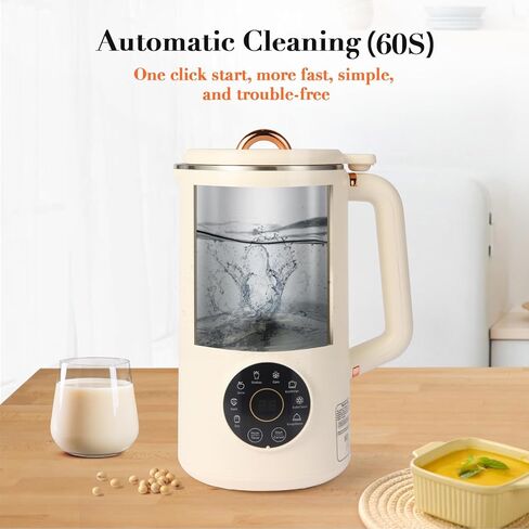 ماكينة صنع حليب الجوز 8 في 1 متعددة الوظائف، 34 أونصة (1000 مل) من الصويا واللوز والشوفان وجوز الهند والمشروبات النباتية وغير الألبان، مع تأخير البدء/الحفاظ على الدفء/ماء الغليان in Kuwait
