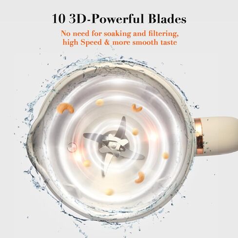 ماكينة صنع حليب الجوز 8 في 1 متعددة الوظائف، 34 أونصة (1000 مل) من الصويا واللوز والشوفان وجوز الهند والمشروبات النباتية وغير الألبان، مع تأخير البدء/الحفاظ على الدفء/ماء الغليان in Kuwait