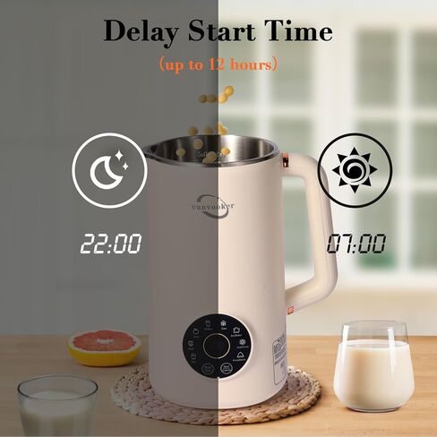 ماكينة صنع حليب الجوز 8 في 1 متعددة الوظائف، 34 أونصة (1000 مل) من الصويا واللوز والشوفان وجوز الهند والمشروبات النباتية وغير الألبان، مع تأخير البدء/الحفاظ على الدفء/ماء الغليان in Kuwait