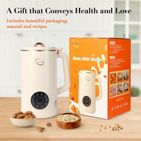 ماكينة صنع حليب الجوز 8 في 1 متعددة الوظائف، 34 أونصة (1000 مل) من الصويا واللوز والشوفان وجوز الهند والمشروبات النباتية وغير الألبان، مع تأخير البدء/الحفاظ على الدفء/ماء الغليان in Kuwait